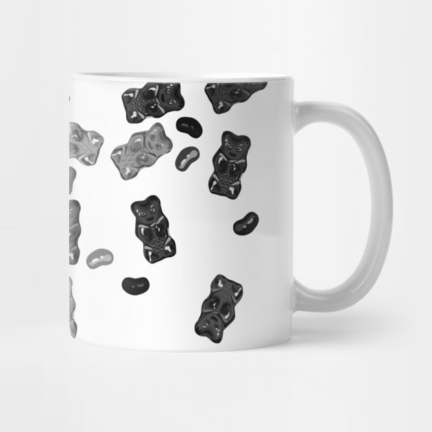 Black and White Gummy Bears Explosion by XOOXOO